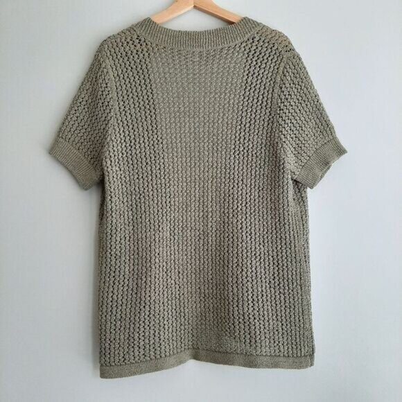 NORTHERN REFLECTIONS Open Front Knit Cardigan Sweater Sage Green Sz XXL - Picture 7 of 12